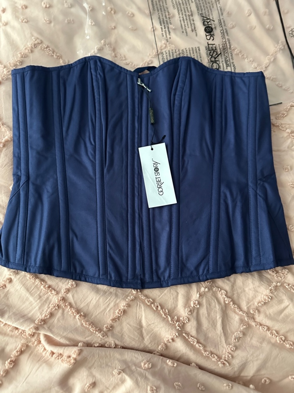 Corset Story Women’s Navy Blue Strapless Corset Top